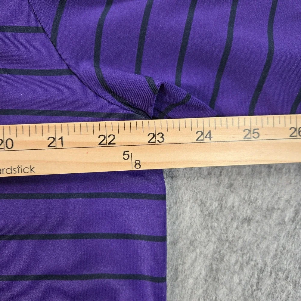 RLX Ralph Lauren Polo Shirt Mens Large Purple Stripe Stretch Pocket Golf